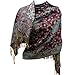 Silver Fever Pashmina - Jacquard Paisley Shawl - Stylish Scarf - Double Sided Wrap (Plum/Blue)