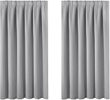 BellaHills Grey Room Darkening Window Shade 2 Panels 66x54 Dove Grey