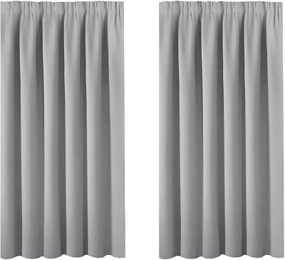 BellaHills Grey Room Darkening Window Shade 2 Panels 66x54 Dove Grey