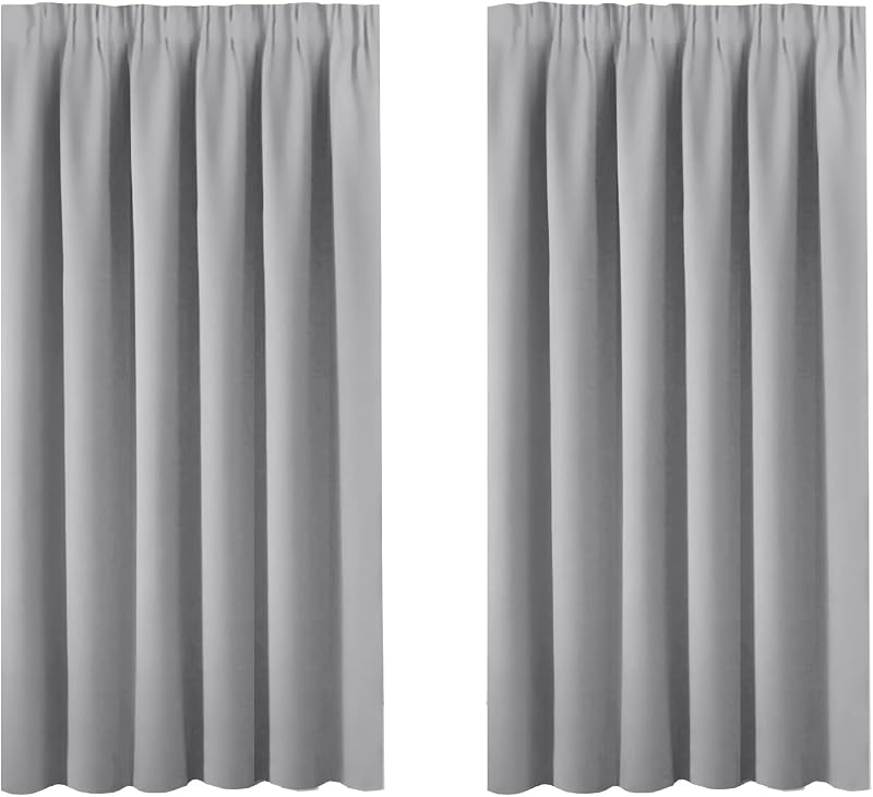 BellaHills Grey Room Darkening Window Shade 2 Panels 66x54 Dove Grey