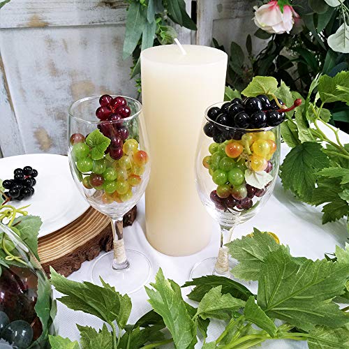 Supla 4.9' Long Artificial Grape Leaf Garland Hanging Ivy Garland Ivy Leaf Greenery Vines Garland with Assorted Grapes for Winery Events Wedding Decoration