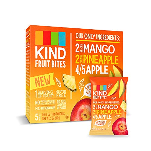 KIND Fruit Bites Fruit Snacks, Mango Pineapple Apple, No Sugar Added