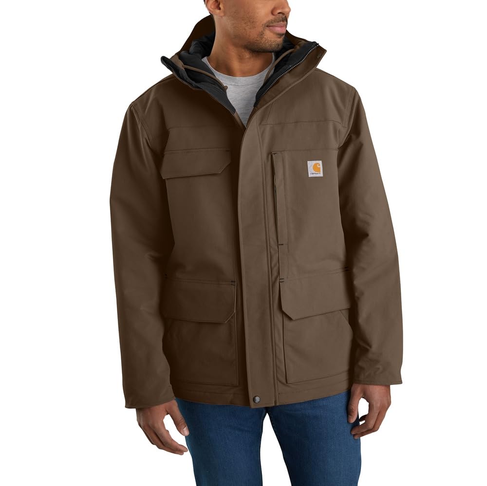 Super Dux Relaxed Fit Insulated Traditional Coat Coffee Image