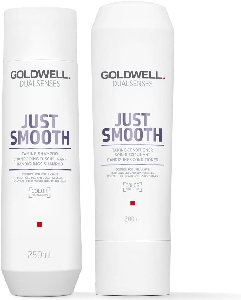 Goldwell Dualsenses Just Smooth Taming Shampoo 250ml e Balsamo 200ml - Duo anticrespo, 450 ml (Pack of 1)