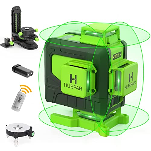 Laser Level Selfleveling Huepar 4x360 Green Cross Line Floor Laser Tool with Remote Control 2