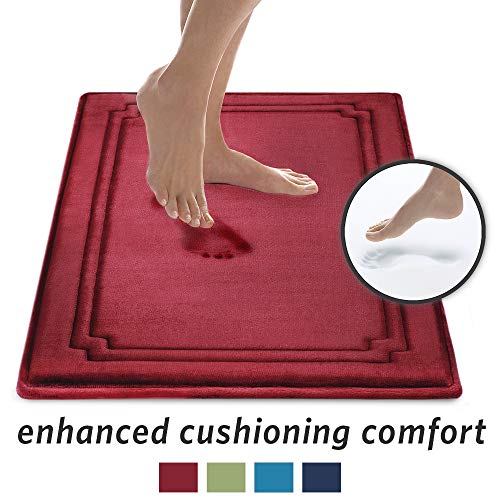 MICRODRY SoftLux Charcoal Infused Memory Foam Framed Bath Mat with