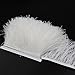 YEQIN 2 Yards Natural & Soft Ostrich Feathers Fringe Trims Ribbon - Used for Dress, Sewing Decoration, Craft Clothing, Boots, Wedding Decoration, DIY, Etc (White)