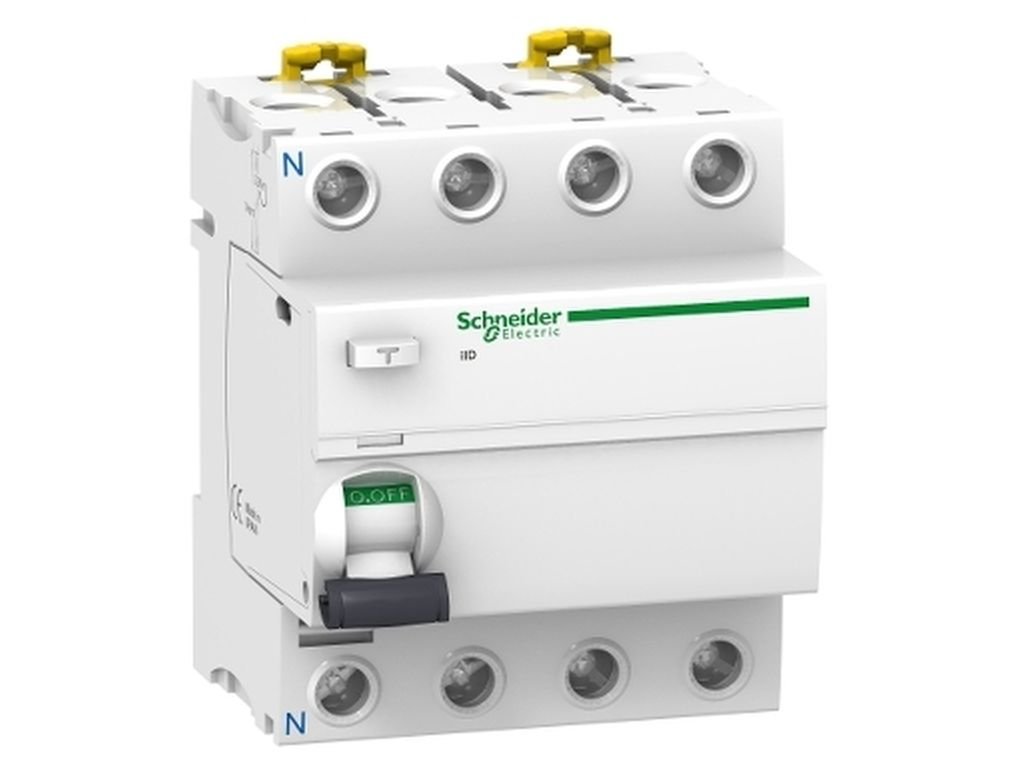 Schneider A9R61440 Rccb Residual Current Circuit Breaker Iid 4P 40A 30Ma Si, White