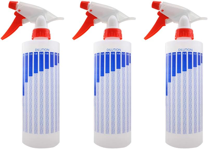 Retyion Pack of 3 Plastic Spray Bottle Empty Container 16 oz for Essential Oils,Disinfectant,Cleaning Products