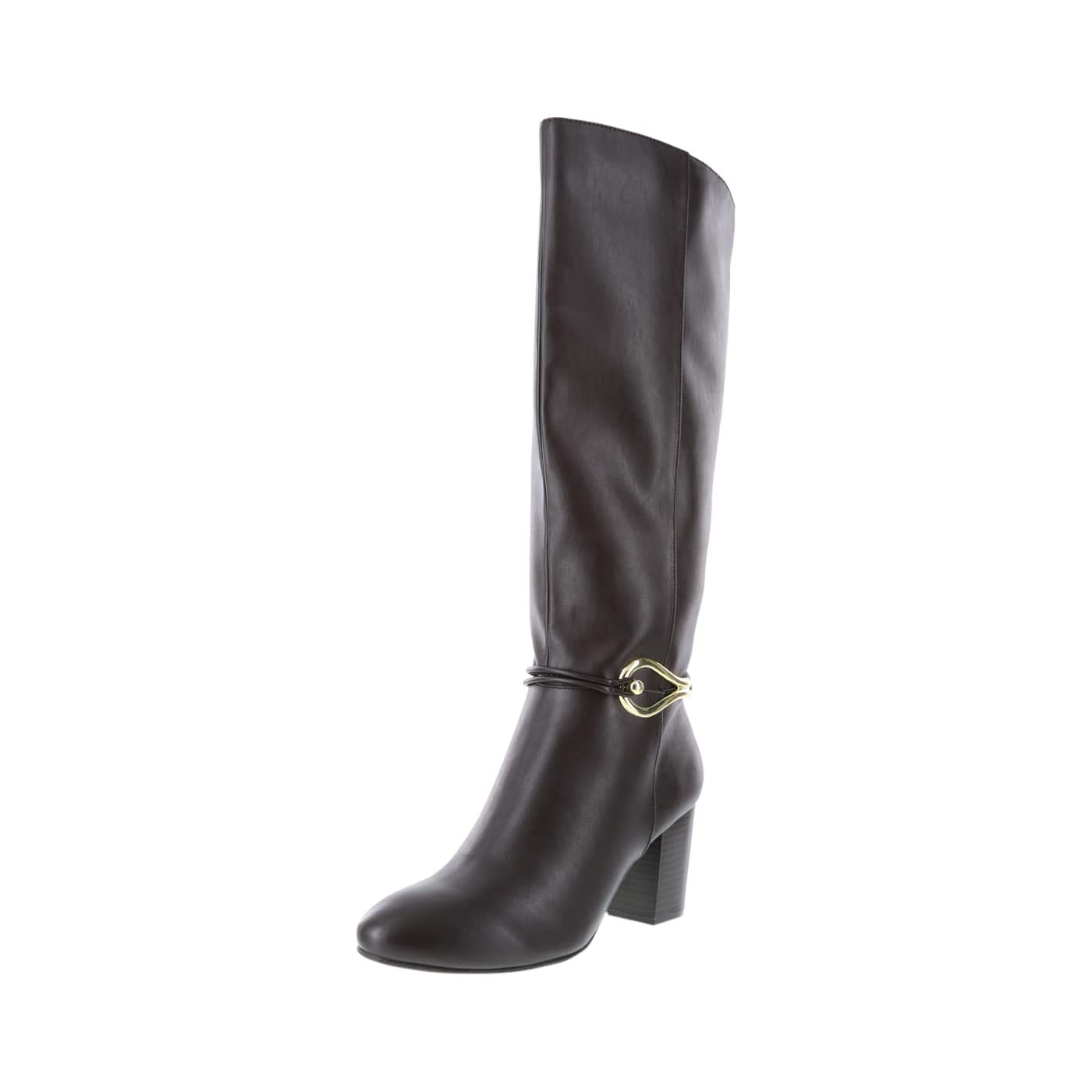 dexFlex Comfort Chocolate Women's Weaver Tall Dress Boot 7.5 Wide Calf