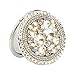 Generic Foldable 3D Handmade Engraved Compact Mirrors for Women Big Rhinestone White for Wedding Gifts