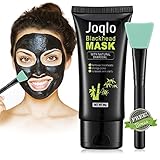 Joqlo Blackhead Remover Mask,60g Charcoal Deep Cleansing Peel-off Black Mask for for Acne and Blemishes, Strawberry Nose. Activated Peel-off Black Mask with Mask Applicator Brush