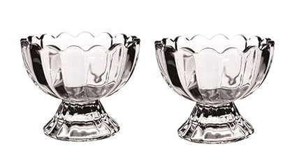 Soogo Glass Ice Cream Bowl Set, 200 ml, 2-Pieces, Transparent