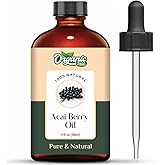 Organic Zing Acai Berry Oil Cosmetic Grade (118 ml / 3.99 fl oz) - Pure Botanical Oil for Skin Hair Massage & DIY Beauty Formulations