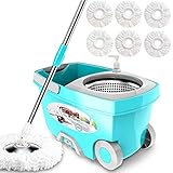 Tsmine Bucket System Deluxe Stainless Steel Spinning Mop with 61