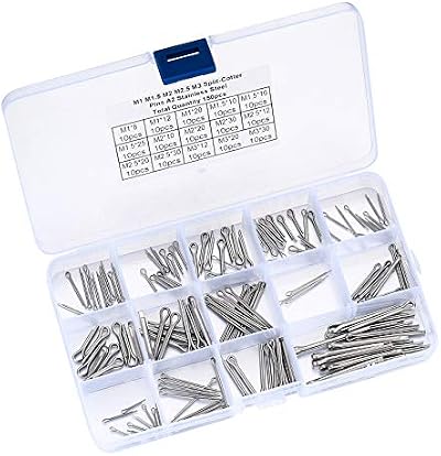 Xiaomoyu Stainless Steel Cotter Pin Assortment Set 150 Pcs R Clips Clips
