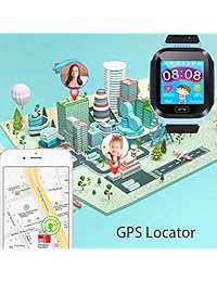 Reloj inteligente para niños, compatible con iOS y Android, rastreador en línea con alarma SOS, reloj inteligente para teléfono de cumpleaños para niños y niñas