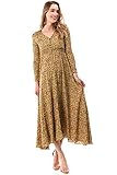 FANCO Women's Printed Floral Spring Summer Long Maxi Dress