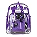 Bagail Clear Backpack Heavy Duty See Through Transparent Daypack Student School Bookbag(Purple)