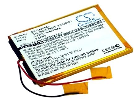 CS-DA005SL Akku 400mAh Kompatibel mit [Creative] Zen 16GB, Zen 32GB, Zen 4GB, Zen 8GB, Zen DVP-FL0001, Zen ZN-Z4G-BK, Zen ZN-