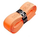Karakal PU Supergrip replacement racquet grip - tennis / badminton / squash - fluorescent orange x 2 by Karakal