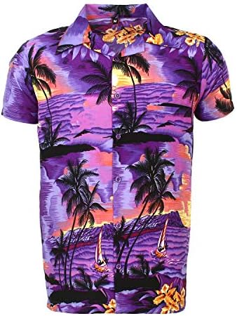 Mens Hawaiian Shirt Stag Beach Hawaii Aloha Party Summer Holiday Fancy BP