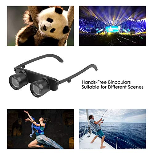 Ultralight Hand-Free Binoculars Glasses Portable Spyglasses Adjustment Magnifier Outdoor for Fishing, Bird Watching, Sports, Concerts, Theater, Opera, TV, Sight Seeing, Hands-Free Opera Glasses