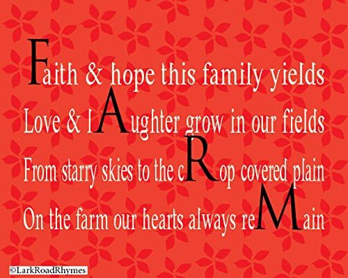 Farmhouse Word Art 8x10 Glossy Photo Paper Print