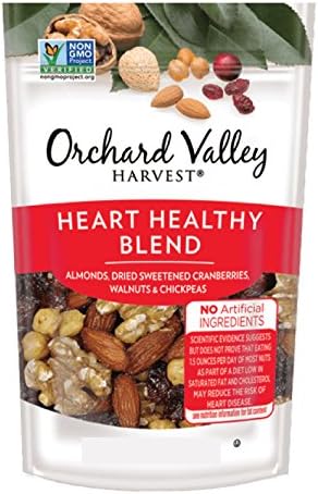 Orchard Valley Harvest Heart Healthy Trail Mix (15 x 1.0oz bags) (Almonds, Dried Cranberries, Walnuts, Chickpeas)