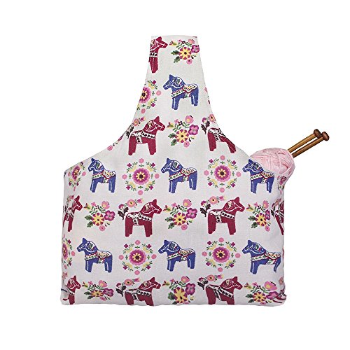 Knitting Tote Bag Yarn Storage Organizer for Small Projects (Cute Pony)