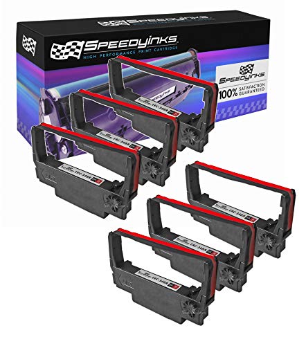 Speedy Inks Compatible POS Ribbon Replacement for Epson ERC-34BR (Black & Red, 6 Pack)