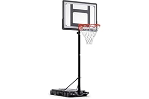 Mayfire Kids Basketball Hoop Adjustable Height 4-8.5 FT, Portable Basketball Goal System with 33" Shatterproof Backboard for Kids Youth Teens in Driveway, Backyard, Outdoor Play