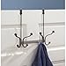 iDesign York Metal 8-Hook Over-the-Door Rack, Double Quad Hanging Hook for Coats, Hats, Scarves, Towels, Robes, Jackets, Purses, 4.5