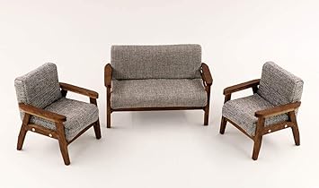 Nanguawu Wood 3pcs Sofa Chair In Gray Couch Model Set Amazon In Electronics