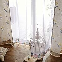 Amazon Co Jp ベルメゾン レースカーテン ミニラボ 洗える ボイル 草原の花束 約100 2枚 ホーム キッチン