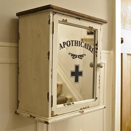 Montpellier Decor Apothicaire Mirrored Bathroom Medicine Cabinet Vintage Distressed Amazon Co Uk Kitchen Home