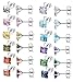 LOYALLOOK 12Pairs Stainless Steel Square CZ Ear Piercing Birthstone Stud Earrings for Women 5MM