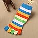 Qianle 3 Pairs Unisex Children Rainbow Split 5 Toes Socks Kids Socks