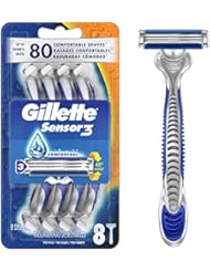 Gillette Sensor3 - Maquinilla de afeitar desechable para hombre, 8 unidades, maquinillas de afeitar / cuchillas para hombre