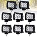 Lightfox 8Pcs 18W 4Inch Spot LED Light Bar CREE LED Pod Fog Lights Square Cube Jeep Driving Work Lamp for Offroad Truck 4WD SUV ATV UTV Daytime Running Light Waterproof, 2 Years Warranty