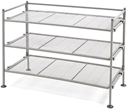Seville Classics 6-Tier Stackable 24-Pair Steel Sturdy Metal Frame Storage Shelf