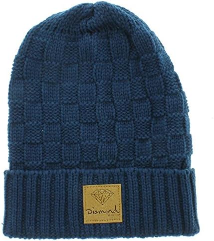 Diamond Supply CO Skateboard Beanie Checker Navy/Brown (One Size Fits All)