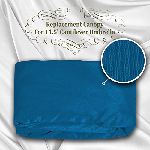BenefitUSA Replacement Canopy Top Cover for 11.5' Rome Cantilever Patio Umbrella Outdoor Sunshade (Blue) - Thumbnail 7
