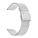for Fossil Gen 4 Q Venture HR/Gen 3 Q Venture Watchband, TRUMiRR 18mm Watchband Milanese Loop Stainless Steel Band Strap for Huawei Watch, Huawei Fit Honor S1, Withings Activite/Steel/Pop, Silver