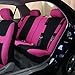 FH Group FB030115 Light & Breezy Flat Cloth Full Set Car Seat Covers Set, Airbag & Split Ready w. Gift, Pink/Black- Fit Most Car, Truck, SUV, or Van