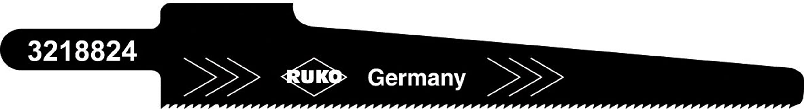 Ruko HSS Bi-Metal T-Shank Jig-Saw Blade, Black Finish, 96.0 mm Length, 12.7 mm Height, 0.8 mm Tooth Spacing, Pack of 5, R3218832
