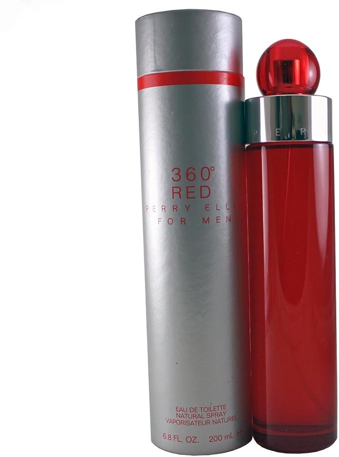 Perry Ellis 360 Red Eau de Toilette Spray for Men, 6.8 Ounce ...