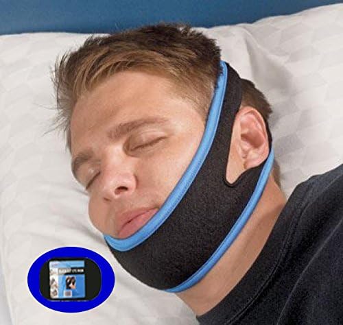 Chin Strap Pro Bundled W/Black Out Light Eye Mask! - Stop Snoring, Clenching, Teeth Grinding, Dry Mouth! - Adjustable/OneSize/Natural/Comfort/Soft/CPAP Compatible/Men/Women/#1 Professional/Free Ebook!