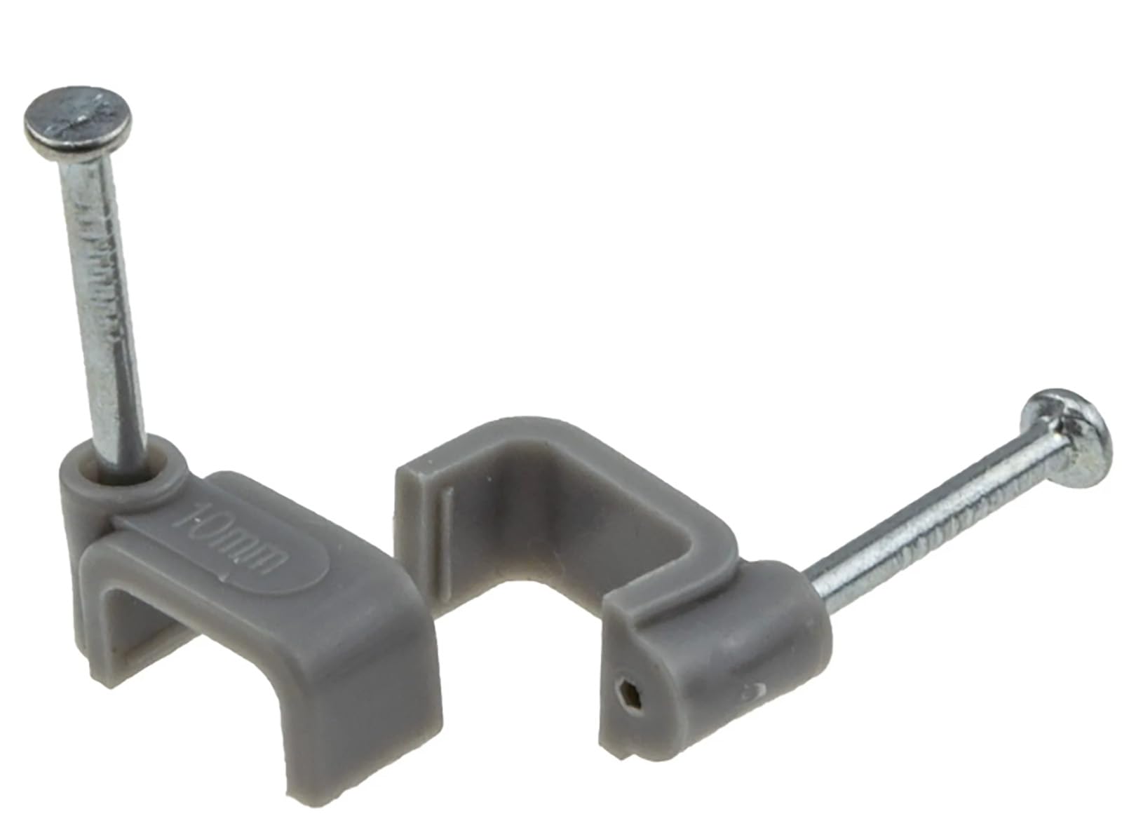 Merriway BH02511 (100 Pcs) Twin and Earth Flat Cable Clip, Grey 2.5 mm - Pack of 100 Pieces