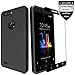 ZTE Blade Z MAX Case, ZTE Sequoia Case with [Full Edged Tempered Glass Screen Protector],IDEA LINE(TM) Heavy Duty Protection Hybrid Hard Shockproof Slim Fit Cover - Black